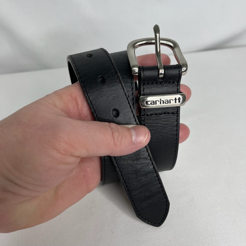 Carhartt Men's Black Leather Stitched Work Belt. Size 30